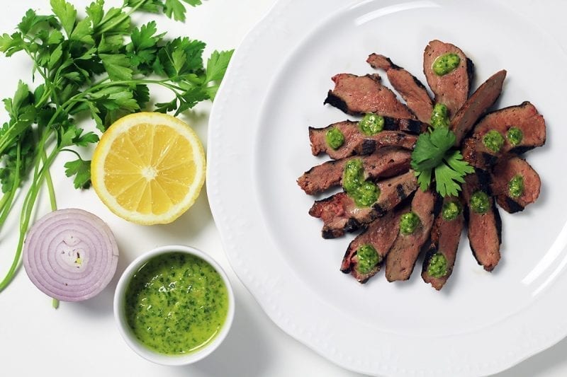 Συκώτι Ψητό με Σάλτσα Chimichurri