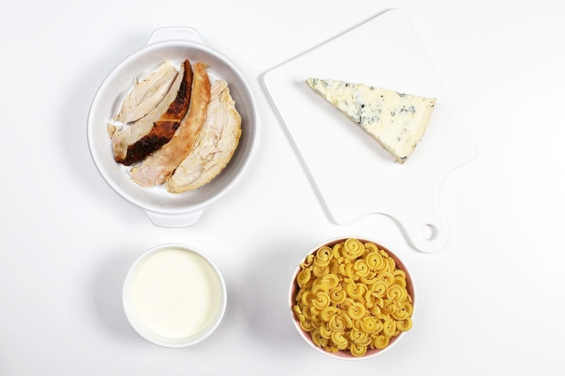 Υλικά για Μακαρόνια με Γαλοπούλα και Gorgonzola