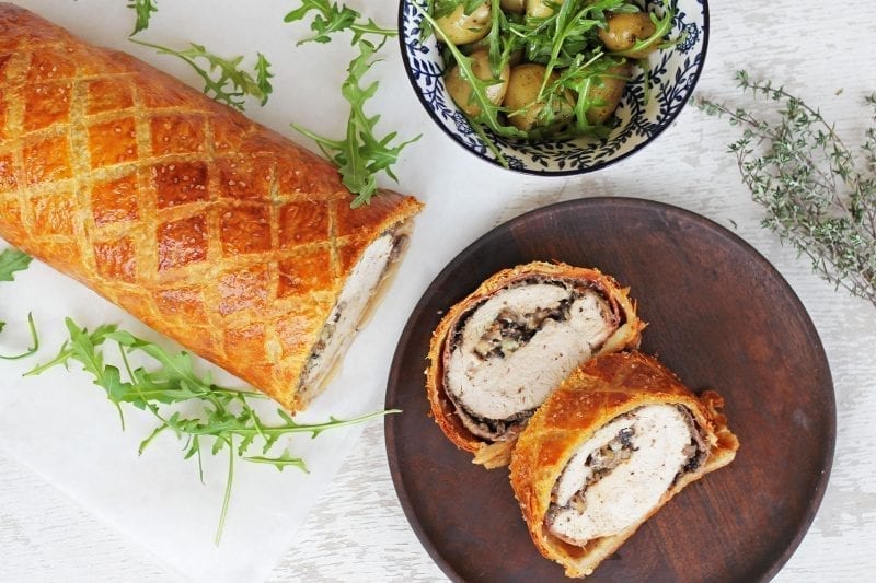 Γαλοπούλα Wellington με Γκοργκοντζόλα και Μανιτάρια