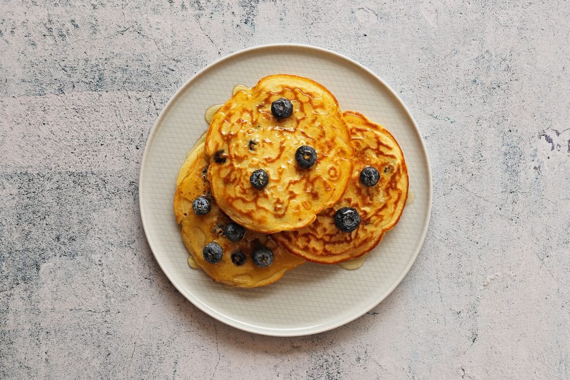 Ελαφριά Pancakes με Blueberries