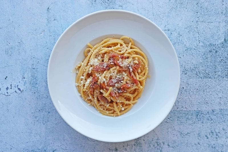 Bucatini Καρμπονάρα με Guanciale