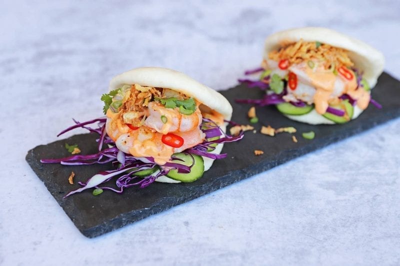 Bao Buns με Γαρίδες Ψητές και Spicy Mayo